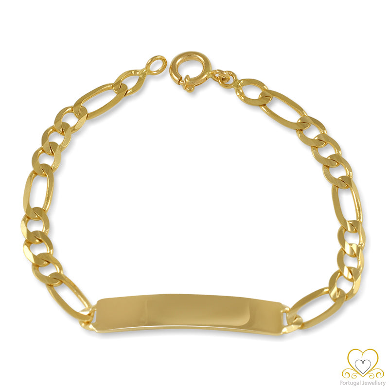 19.2ct Yellow Gold ID 6MM Figaro Bracelet PU85013