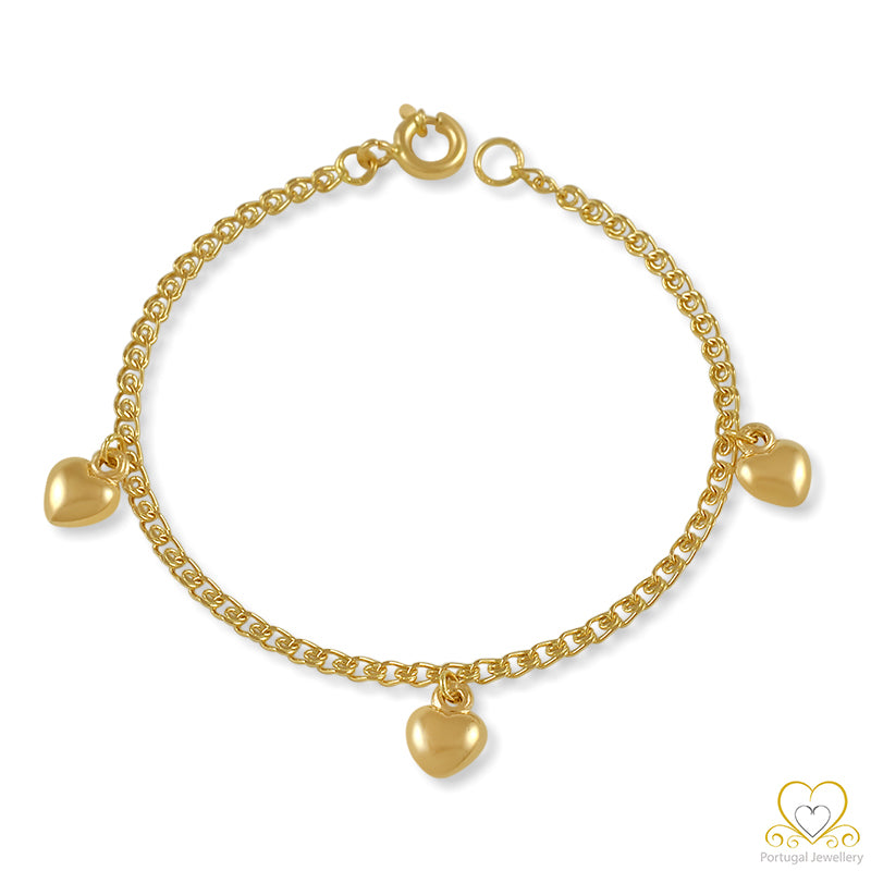 19.2ct Gold Children's Heart Bracelet PUC002