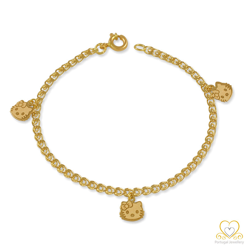 19.2ct Gold Children's Kitty Bracelet PUC030