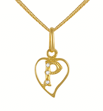 Load image into Gallery viewer, 19.2ct Yellow Gold Initial Heart Pendant ME041
